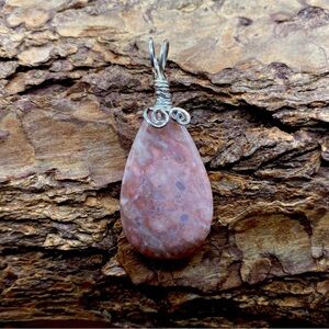 Pink Agate Necklace Pendant